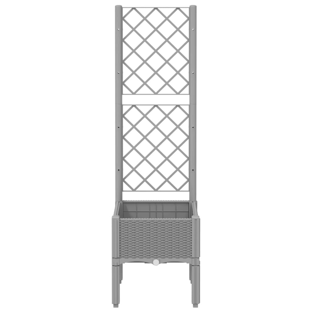 Maison Exclusive - Vaso/floreira jardim c/ treliça 40x40x142 cm PP cinzento-claro - 3