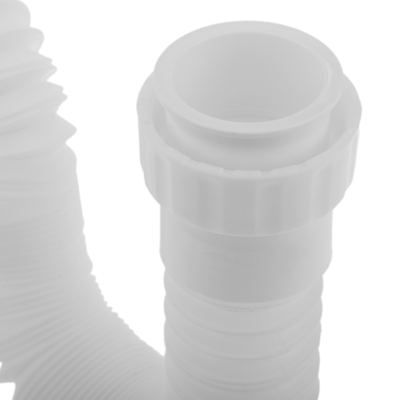 Sifón extensible de tubo de 30 a 70 cms con salida ajustable de 32 o 40 mm y tuerca de plástico de 1