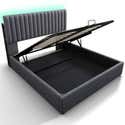 Letto contenitore 160x200 cm con LED, USB, Type-C - Testiera Letto contenitore 160x200 cm con LED, USB, Type-C - Testiera
