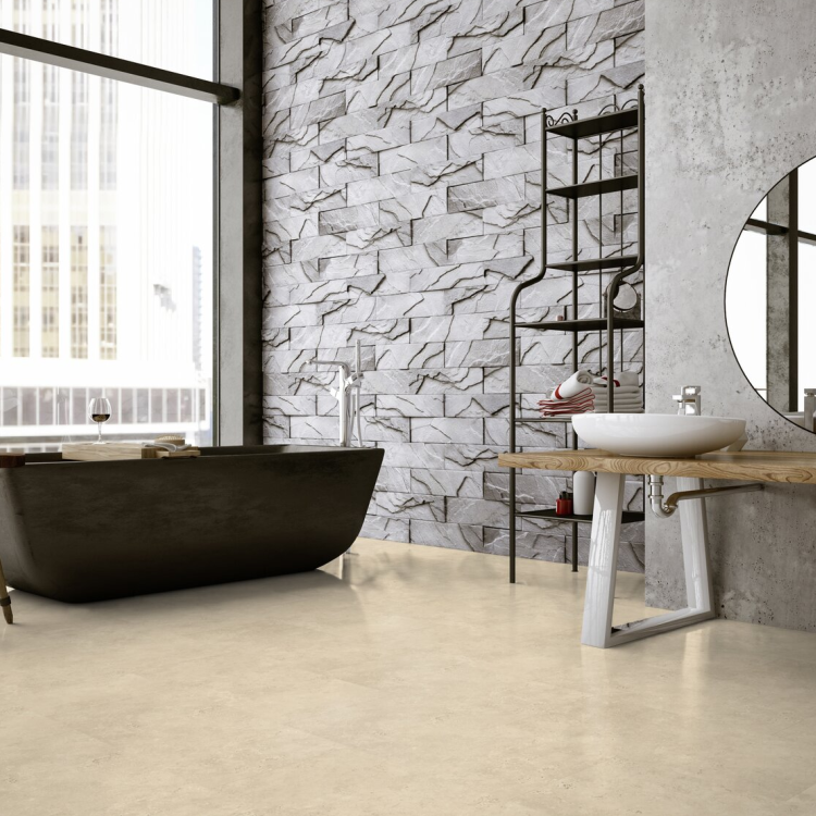 Dalle de sol PVC clipsable effet pierre pietra beige GERFLOR Senso Clic - 5