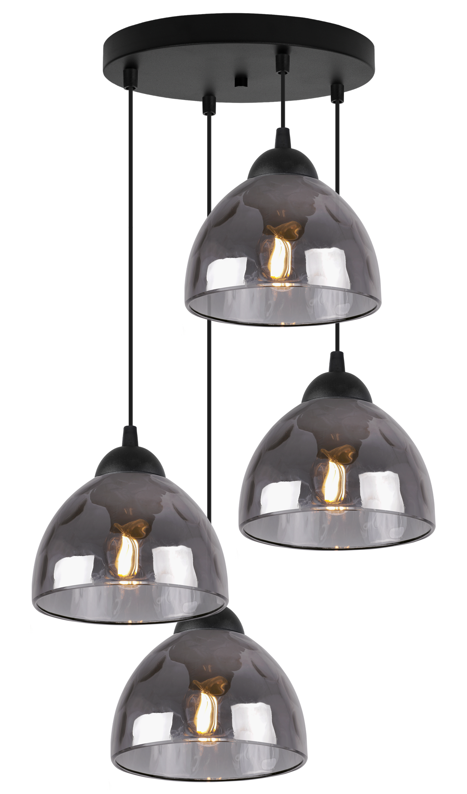 Lampa sufitowa wisząca Venice classic 4xE27 klosz półokrągły grafitowy Light Home LH