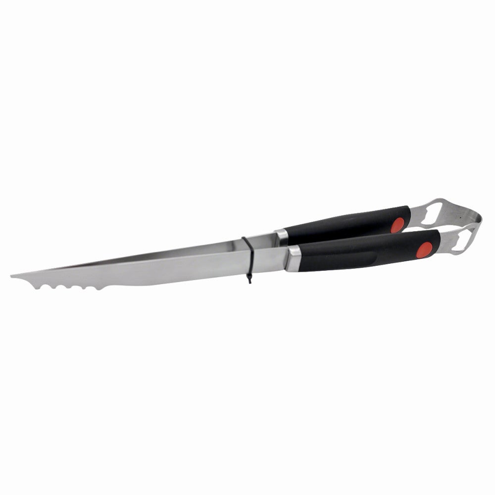 Cleste din inox pentru gratar KLUGMEISTER KY9059AZ-J, cu sistem de blocare si maner antialunecare