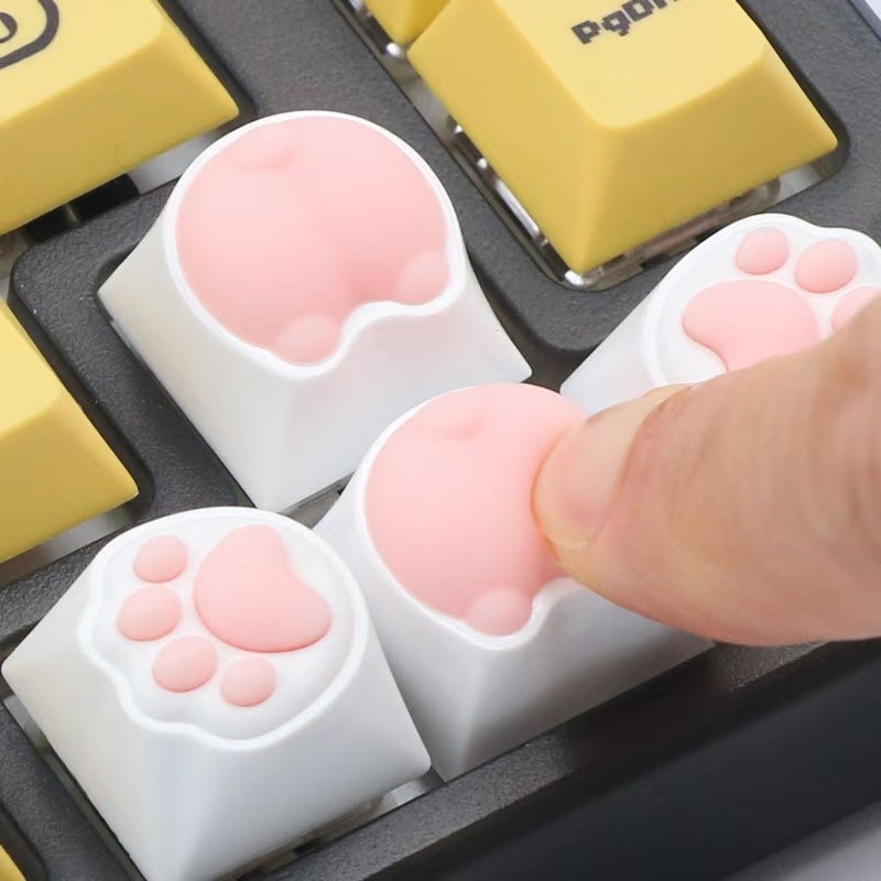 Lot de 4 touches de clavier en forme de patte de chat, touches ...