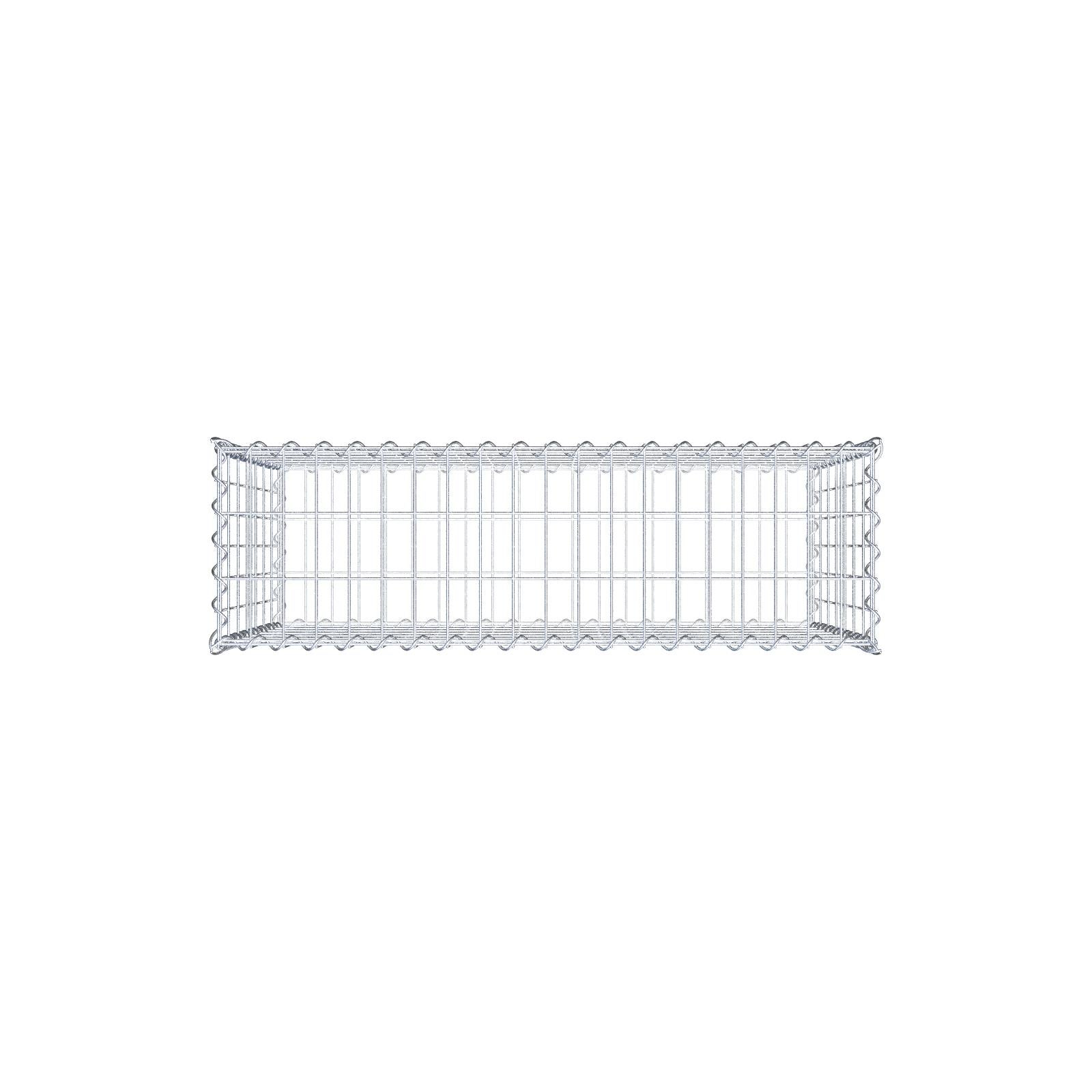 Gavión de acero galvanizado 100x70x30cm (LxAxP), malla 5 x 10cm, Espiral, jaula metálica para muro o jardín - 4