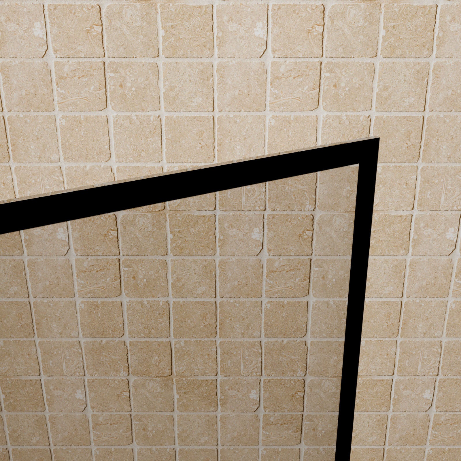 Pare baignoire avec volet pivotant - profile noir mat - 130x104 (HxL) - verre 5mm sérigraphié - 9