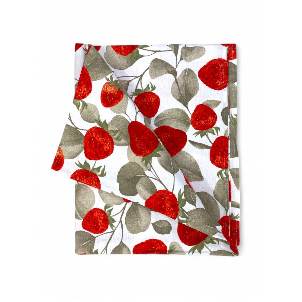 Tovaglia in Cotone Sissi – Stampa Fragole – Made in Italy – Artigianale e Lavabile Cm. 140x180 x6 persone - 5