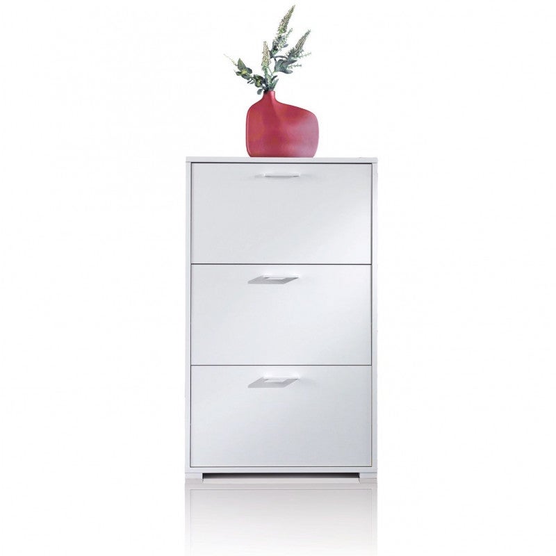 Meuble à chaussures pour Entrée en bois Blanc Classique 18 paires maximum - 2