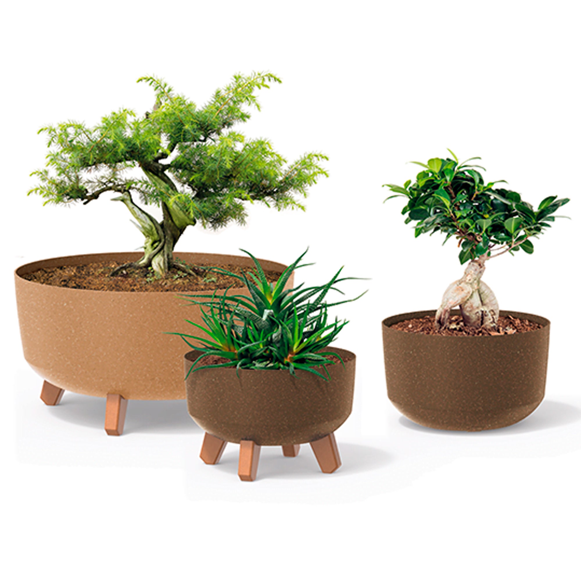 Plantador cor de café, sem tanque, coleção GRACIA, 38 x 38 x 19,5 cm, capacidade 14,3 L. - 5