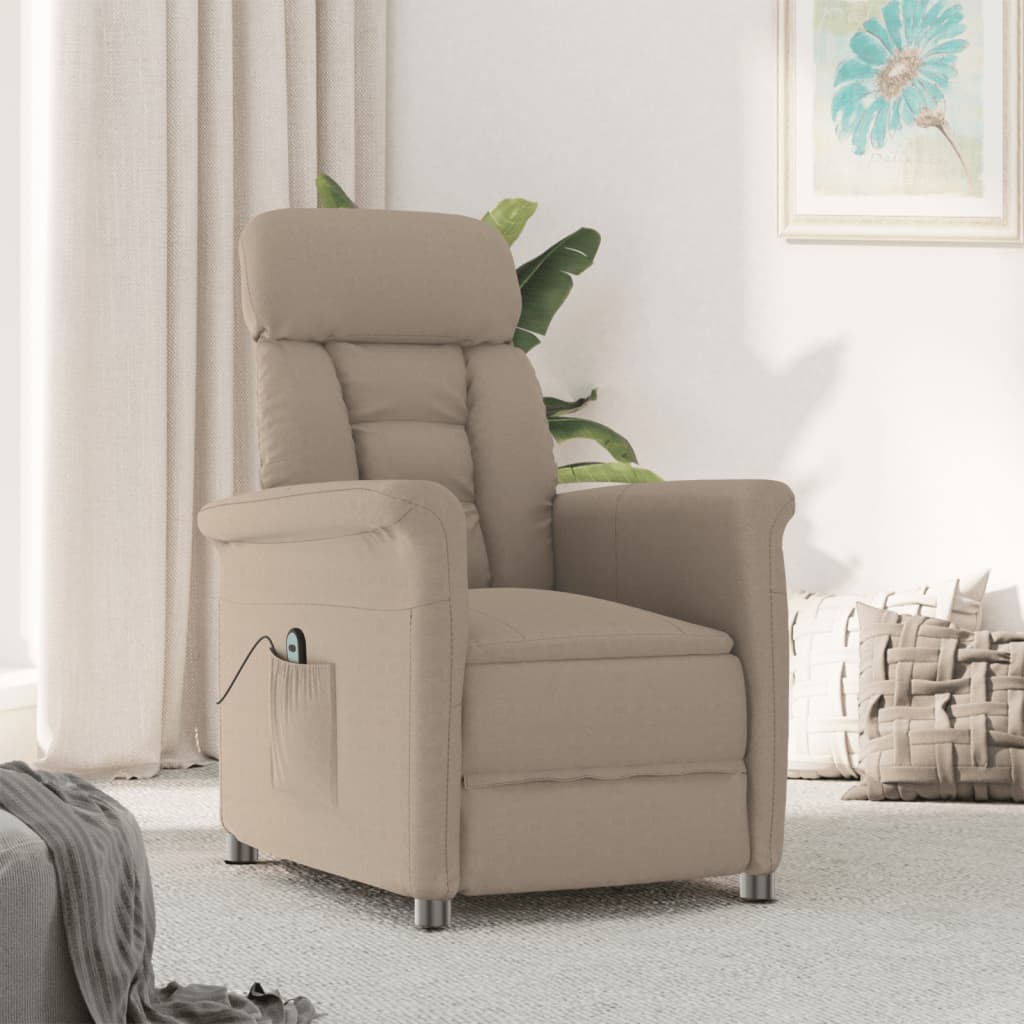 Maison exclusive - sillón reclinable eléctrico piel de ante sintética gris taupé