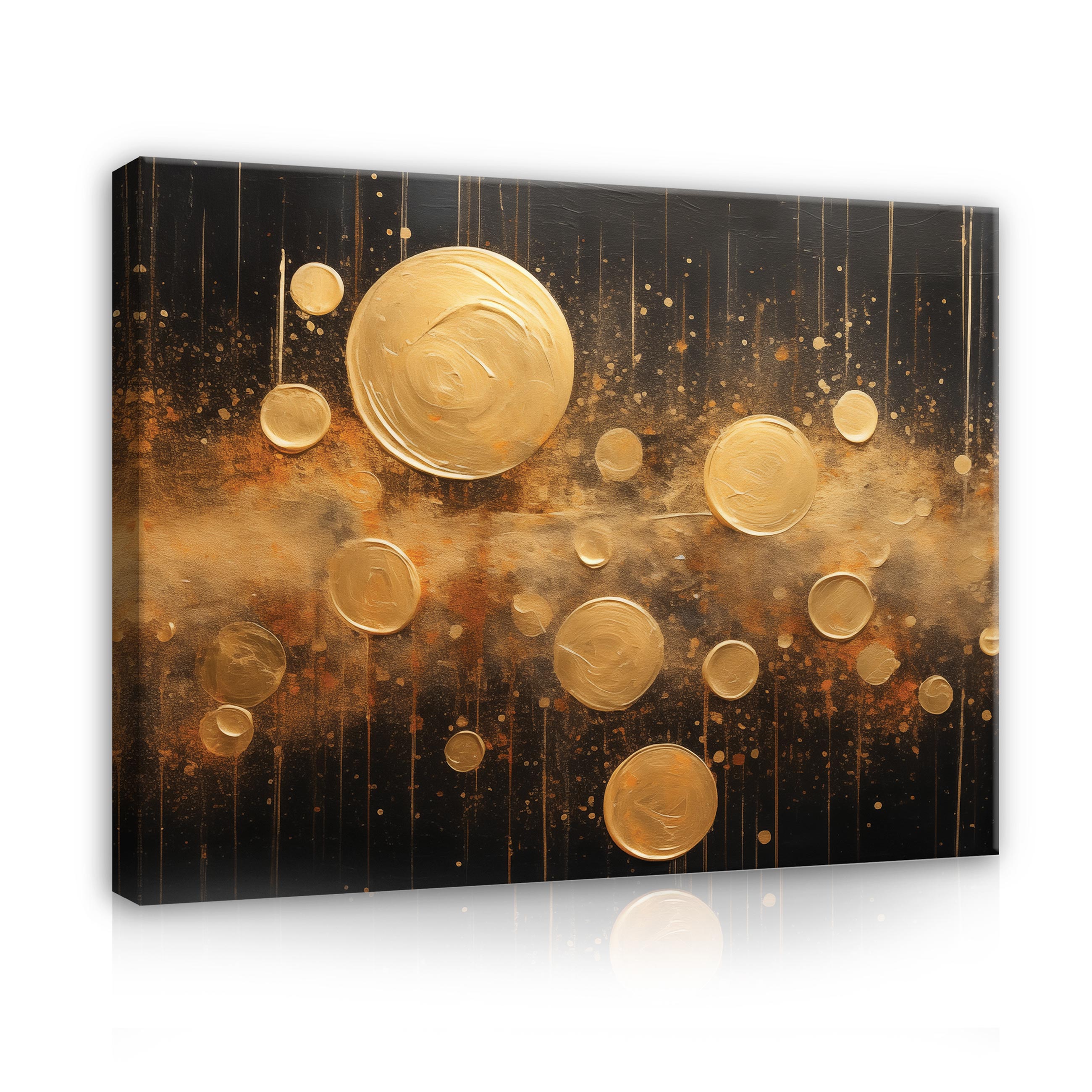 Cuadro en lienzo abstracción oro glamour arte 60x40 cm xxl impresión en lienzo decoración de pared canvas para salón lista para colgar