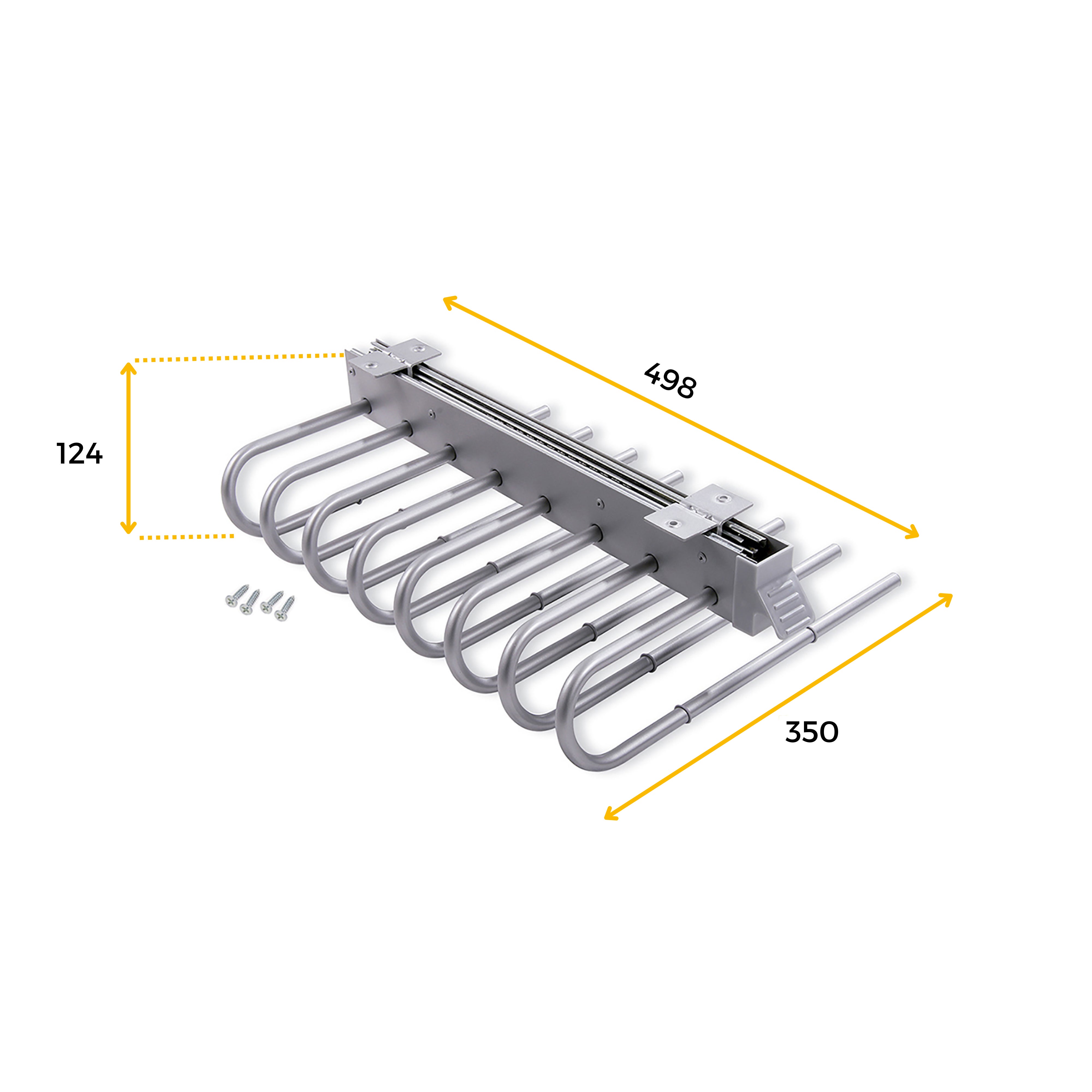 Emuca Porte-pantalons extractible, Gauche, Peint en aluminium, Acier et Plastique. - 6