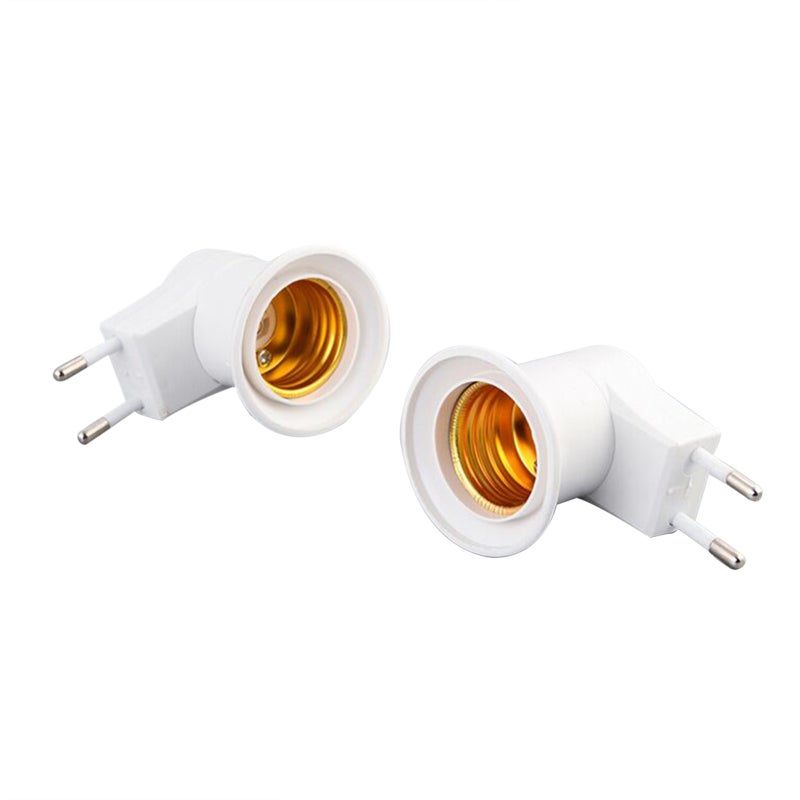 Lot de 2 adaptateurs prise UE vers E27 pour ampoules LED, avec interrupteur marche/arrêt portable. - 5