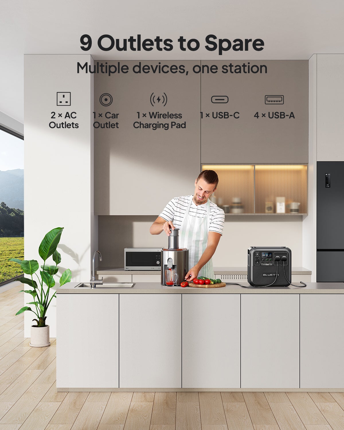 Générateur Électrique Solaire BLUETTI AC180 avec Panneau Solaire PV350,1152Wh Batterie LiFePO4, générateur pour Camping,Voyage,Panne de Courant - 3