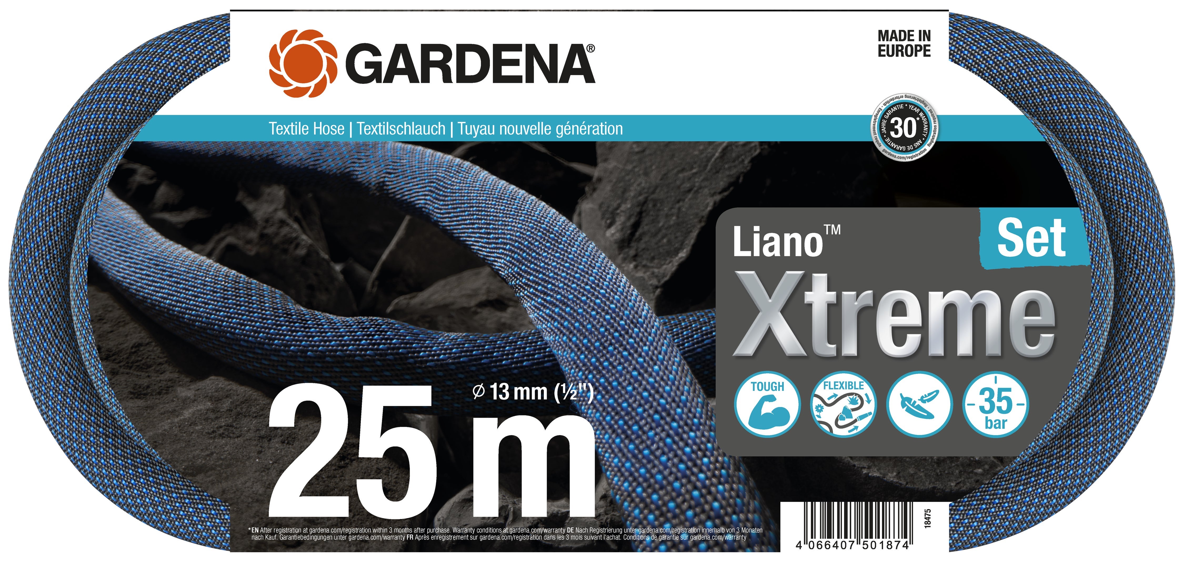 Wąż ogrodowy Gardena Liano Xtreme 25 m odporny na UV i mróz