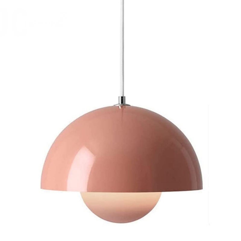 Żyrandol, nowoczesne zawieszenie, podwieszana lampa sufitowa z żarówką, oświetlenie wnętrz, ciepłe światło, 23 cm (różowy)