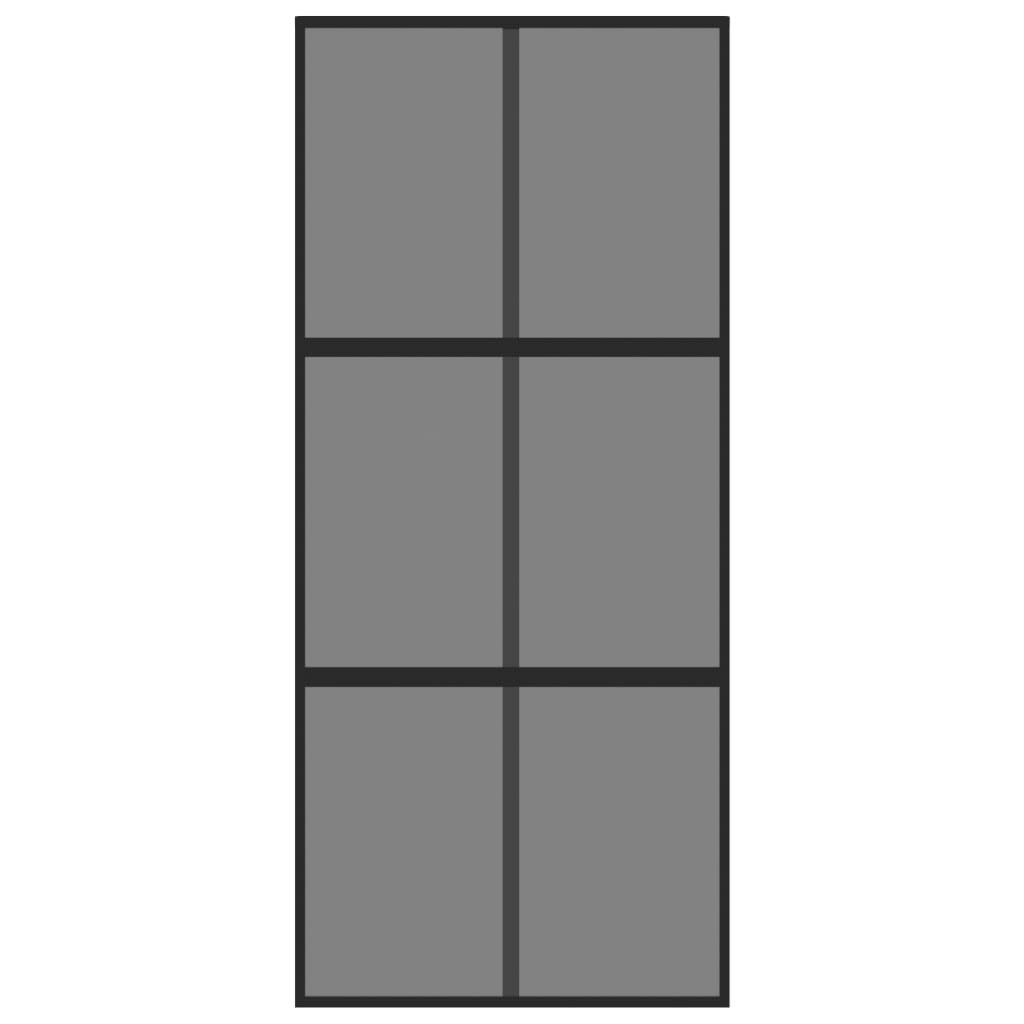 Puerta corredera | Puerta de la cocina vidrio templado y aluminio negra 90x205 cm CFW31215 - 4