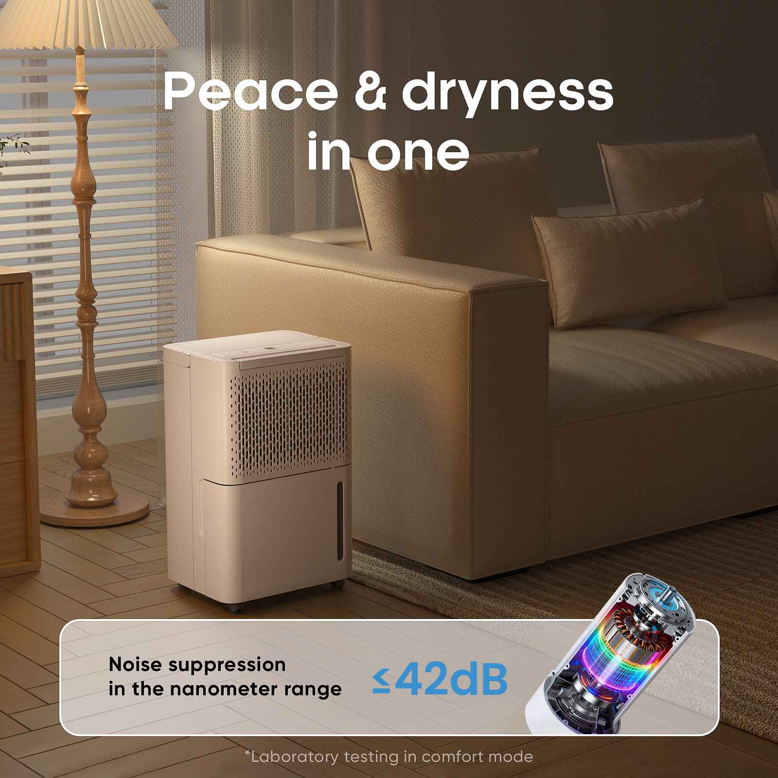 Deshumidificador 12L/Día para Hogar 15-20㎡｜Control Automático de Humedad｜Doble Drenaje｜Silencioso ≤42dB - 3