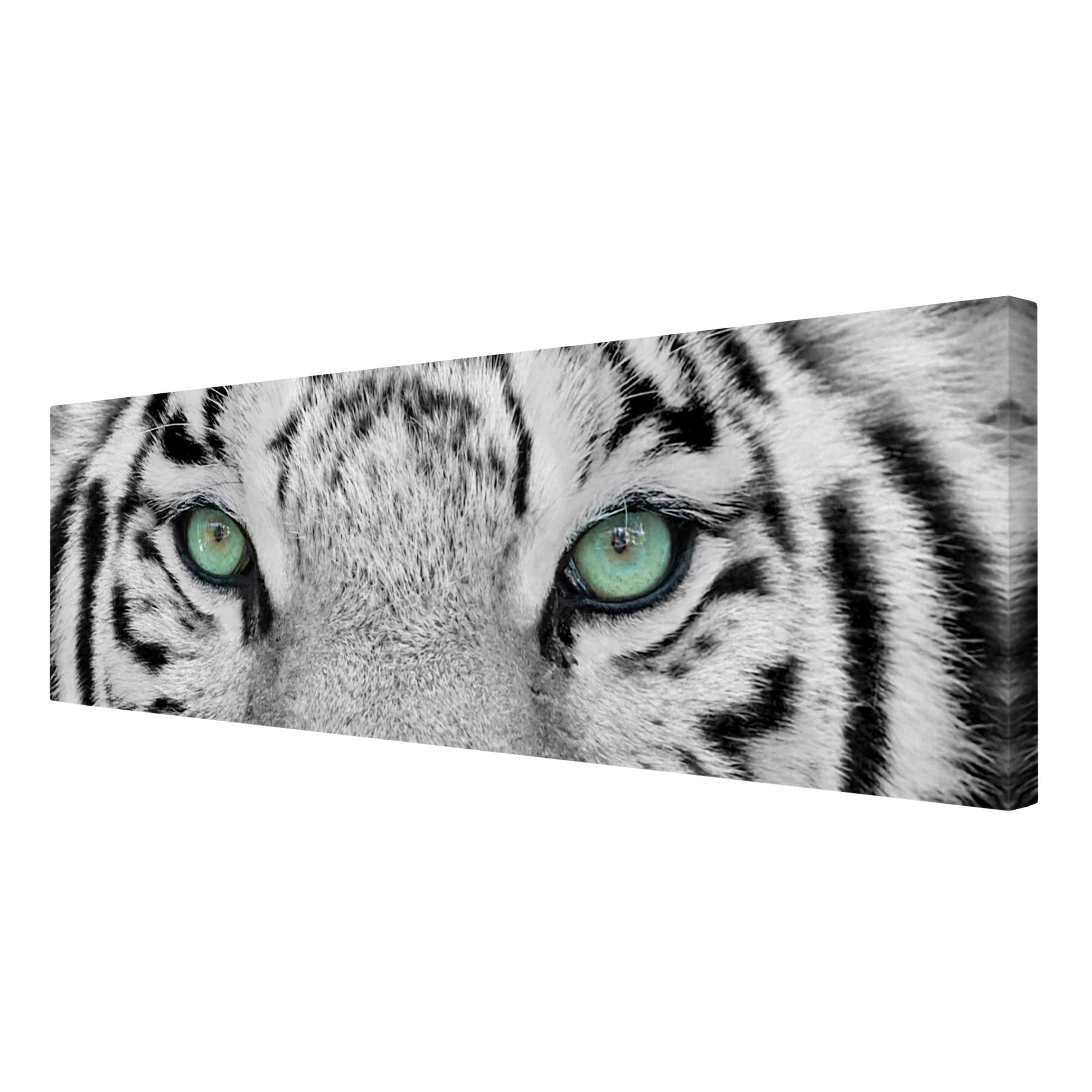 Impression sur toile tableau sur toile châssis noir et blanc animaux tigre 129 cuisine chambre à coucher salon couloir 150 x 50 cm - 6