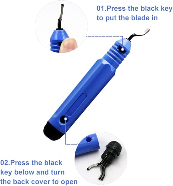 Ebavureur Outil D'ébavurage + 10 Deburr Lames, Burr Remover, Ébavurage Cuivre, Ébavurage, Lame ébavurage, Ebavurage Metal, Ébavureur Acier, Kit D'outi - 3