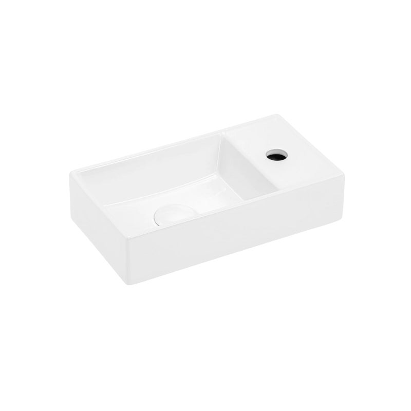 Umywalka nablatowa Uptrend FIKA biały połysk, z otworem na baterię, lewa-prawa 1 szt.