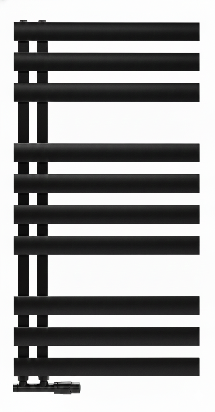 Grzejnik łazienkowy Nobile 50 czarny mat 93x50 cm rozstaw 5 cm 273W LUXRAD