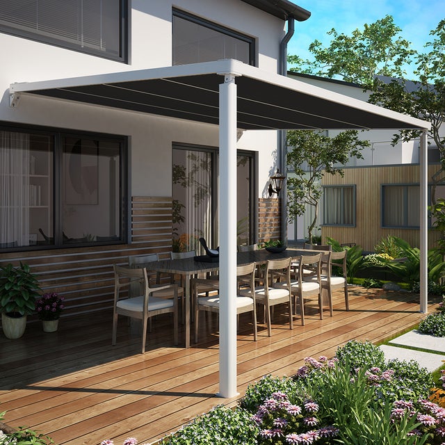 Pergola adossée Blanc en Aluminium 12.0 m²