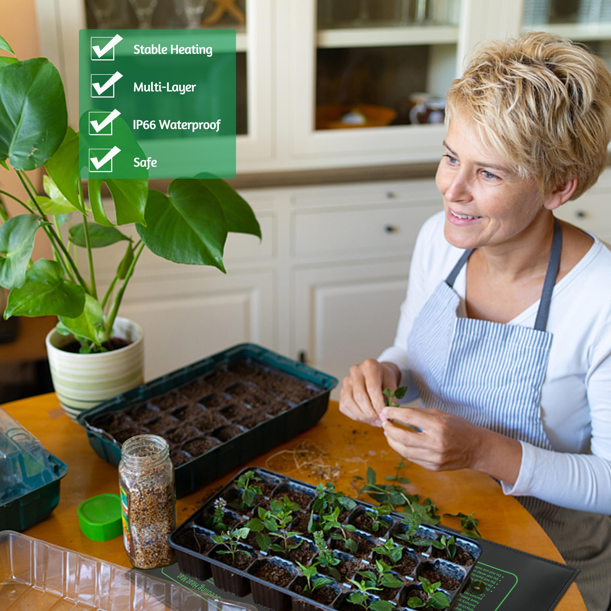 Tapis chauffant pour semis pour le démarrage des graines, coussin chauffant étanche 25 x 52 cm pour la Germination hydroponique, 2 pièces - 7