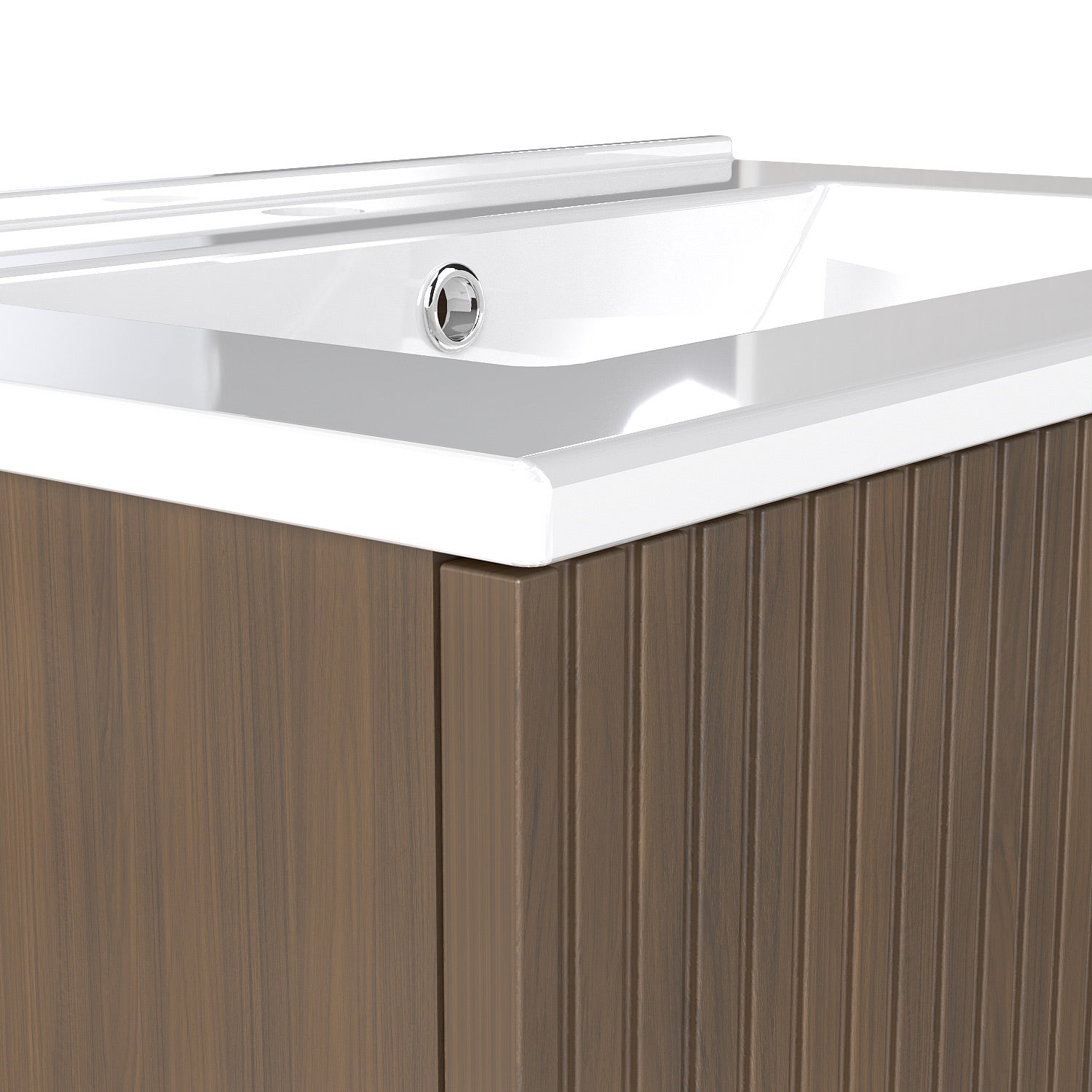 Meubles Salle de Bain 120cm avec double vasque - 4 tiroirs effet noyer - 4