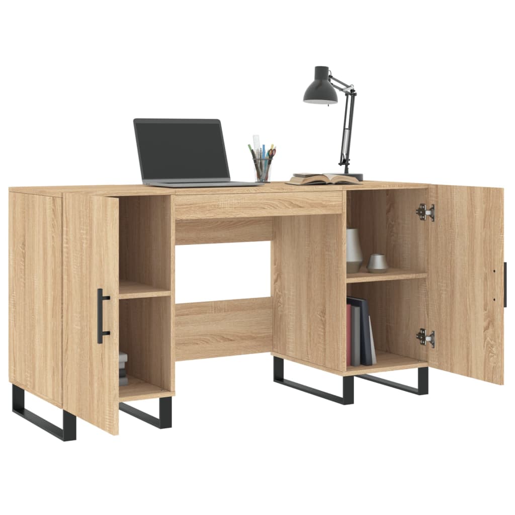 Bureau，Table de travail，Table d'étude chêne sonoma 140x50x75 cm bois d'ingénierie CWV19448 - 4
