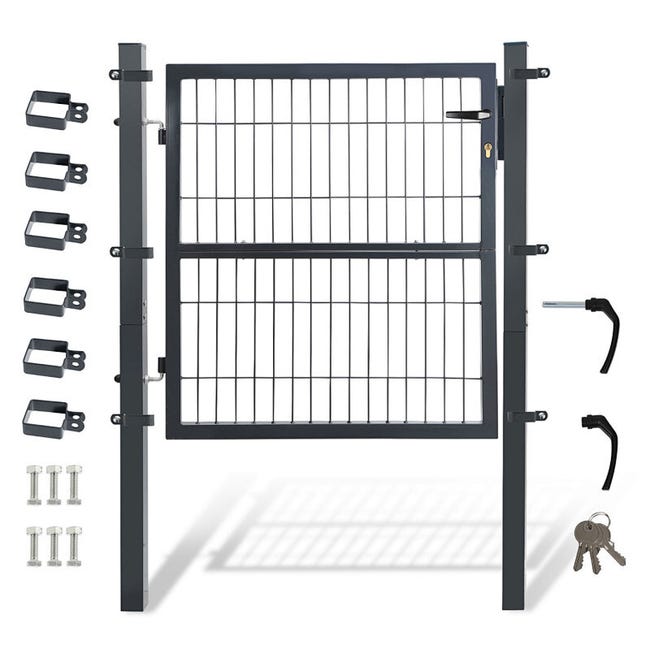 Portillon De Jardin PORTAIL En Acier Galvanisé Revêtement En Poudre Clôture Avec Serrure Et Poignee Anthracite Tube Carre 120x100cm 95357896 Portillon De Jardin PORTAIL En Acier Galvanisé Revêtement En Poudre Clôture Avec Serrure Et Poignee Anthracite Tube Carre 120x100cm 95357896