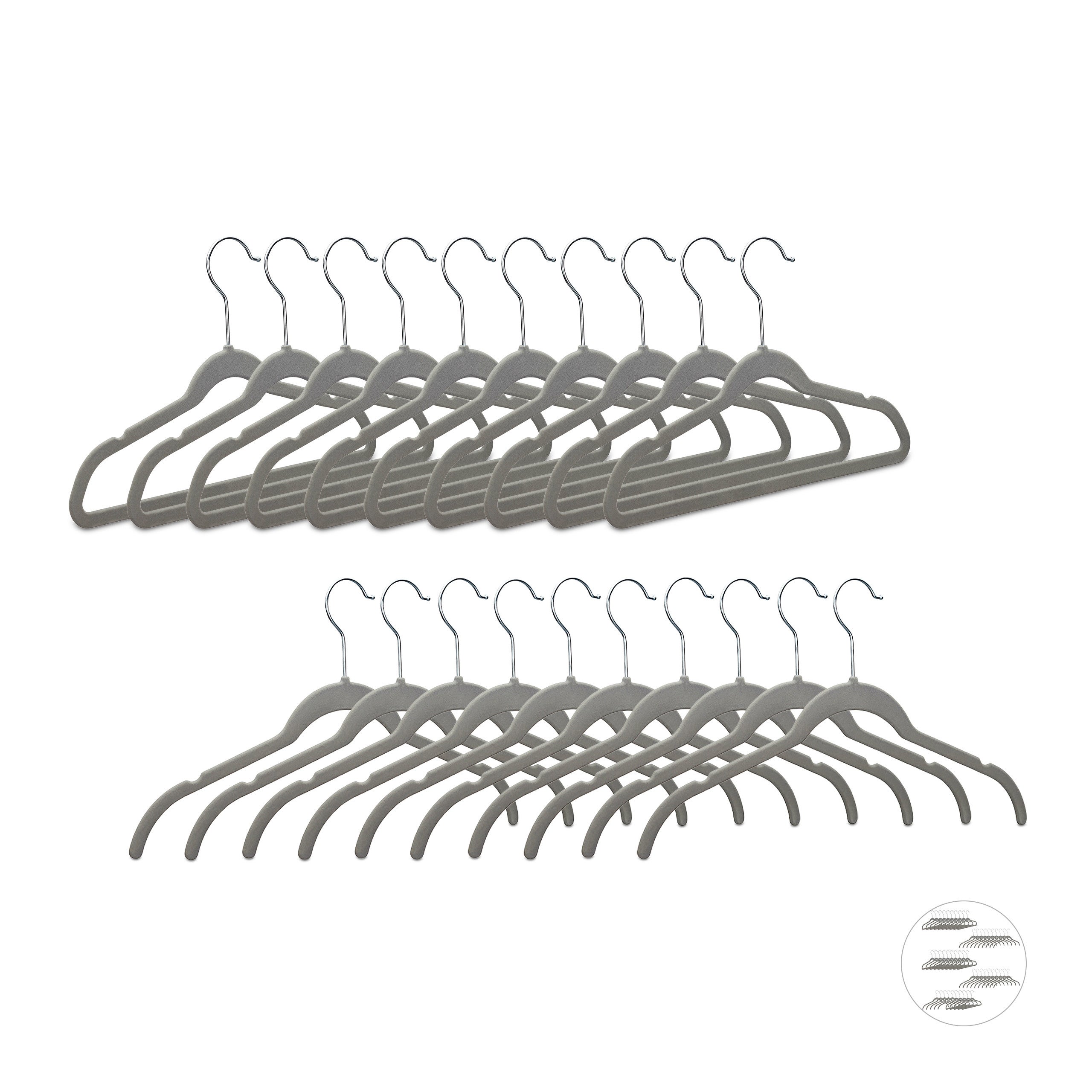 Grucce In Velluto Per Bambini - 30 Pezzi Rosa Chiaro, Antiscivolo, Gancio Girevole 360&deg;, Salvaspazio