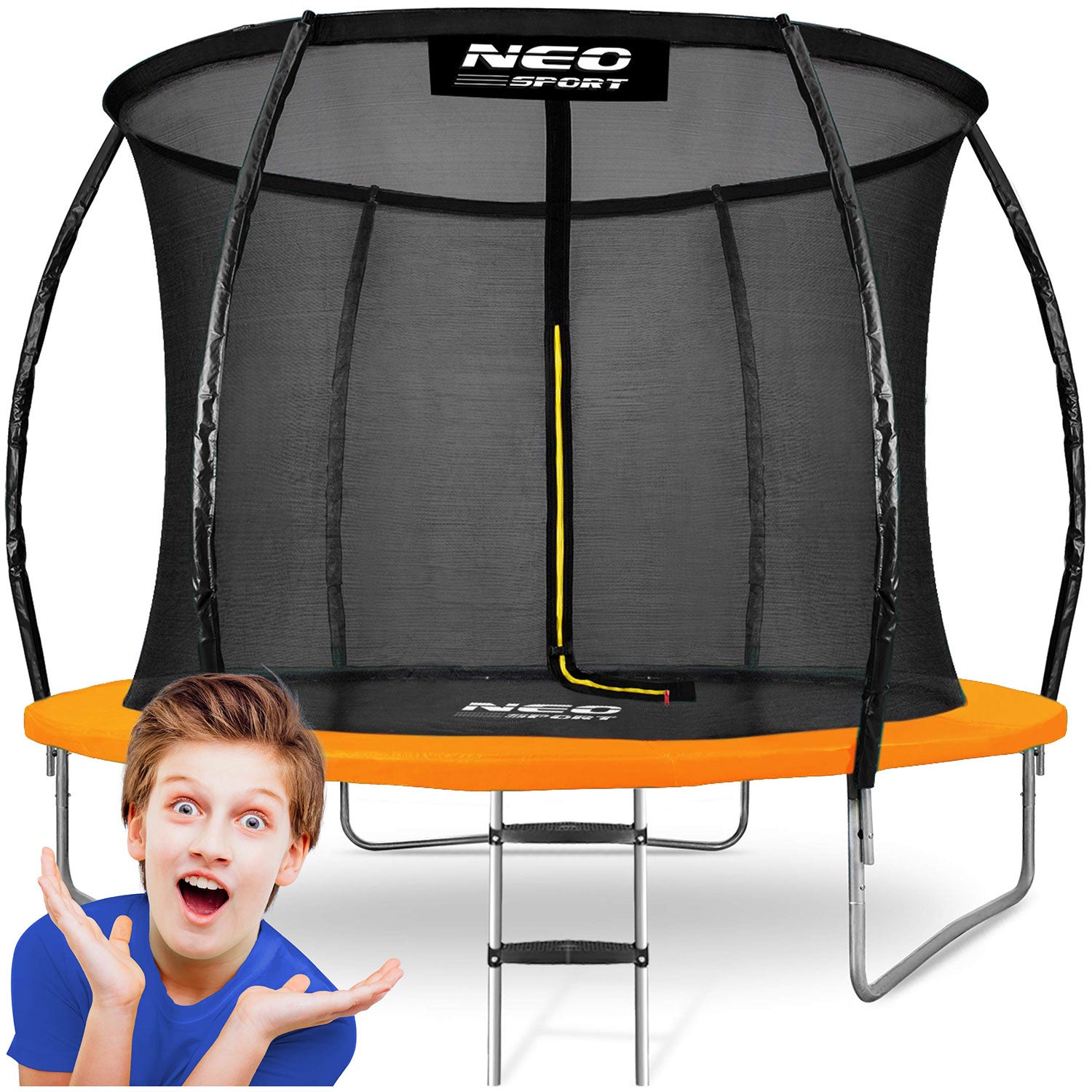 Trampolina ogrodowa dla dzieci drabinka 252cm 8ft Neo-sport