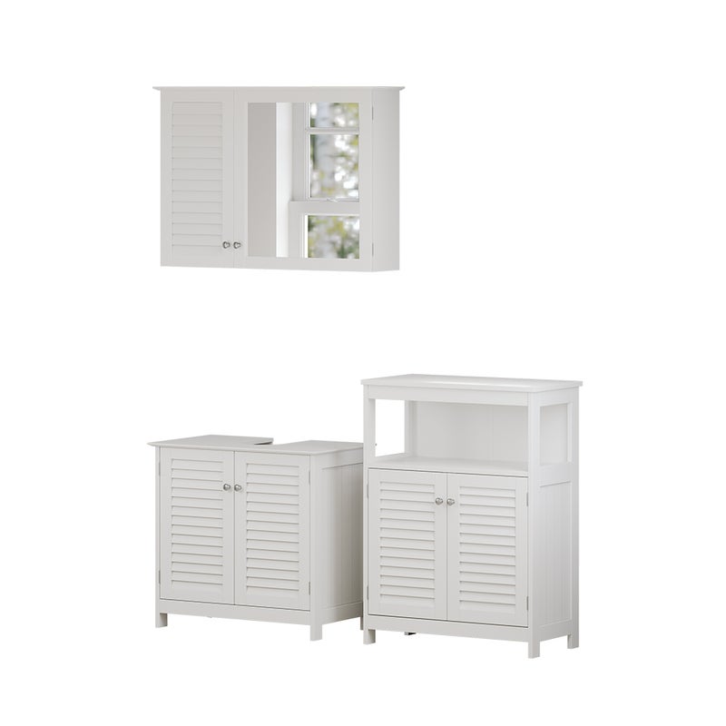 Vicco Zestaw mebli łazienkowych Riad, Biały, 3 części, opcja 6