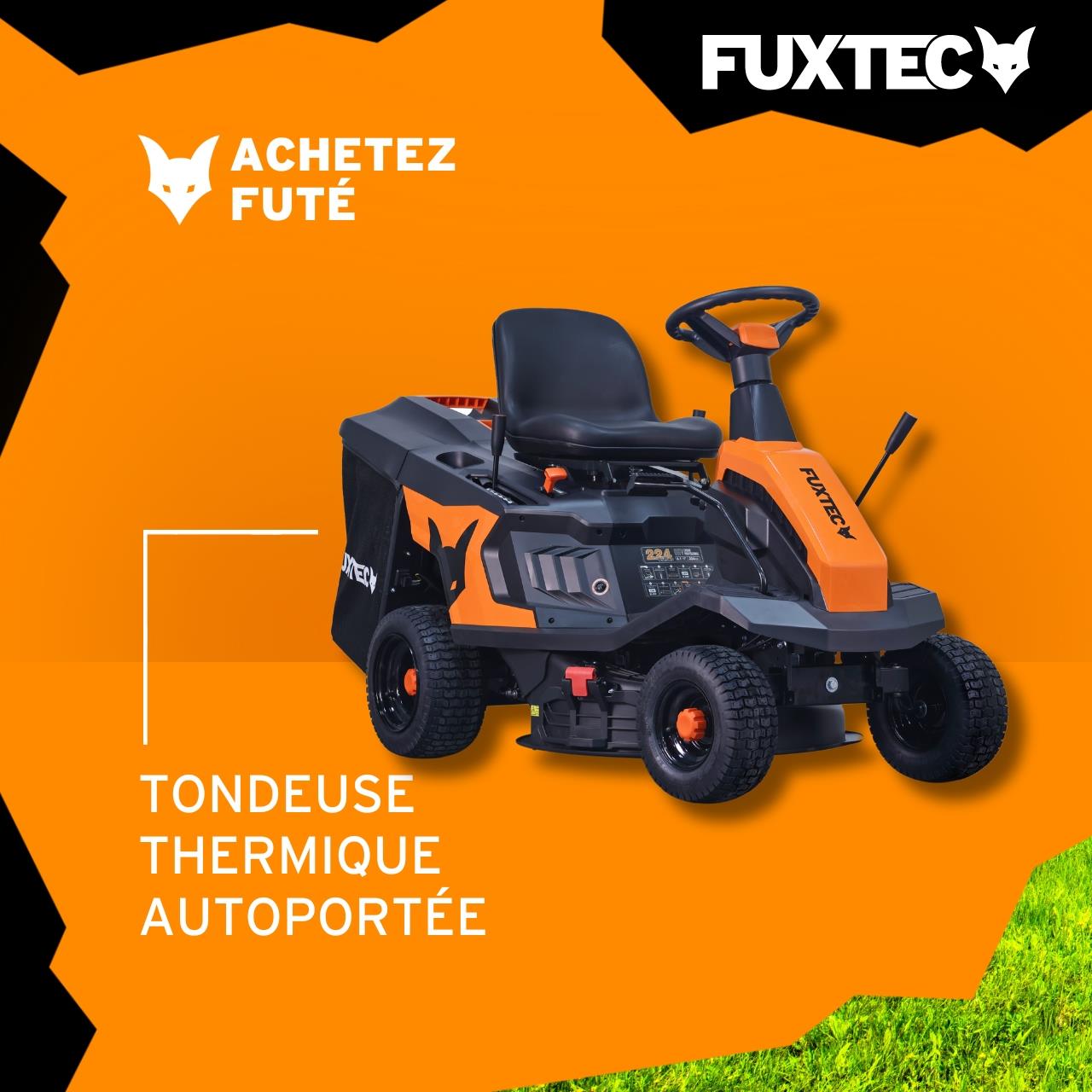 Tondeuse à gazon autoportée FUXTEC FX-RMR66 – Tracteur de pelouse 6 CV – Largeur de coupe 66 cm – Bac 150 L – Hauteur de coupe réglable - 2