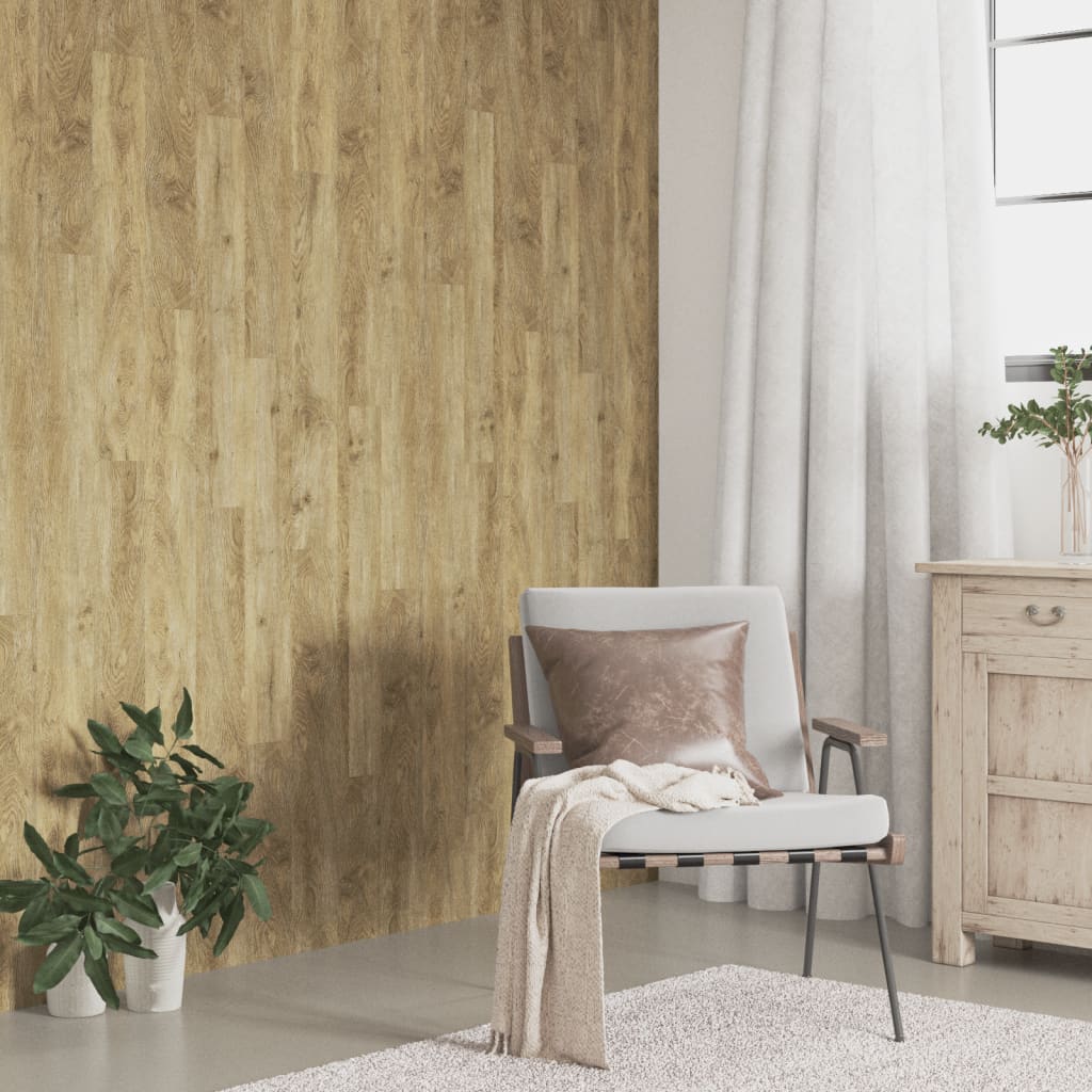 Painel de parede c/ aspeto de madeira 2,06 m² PVC castanho CFW94027 - 4
