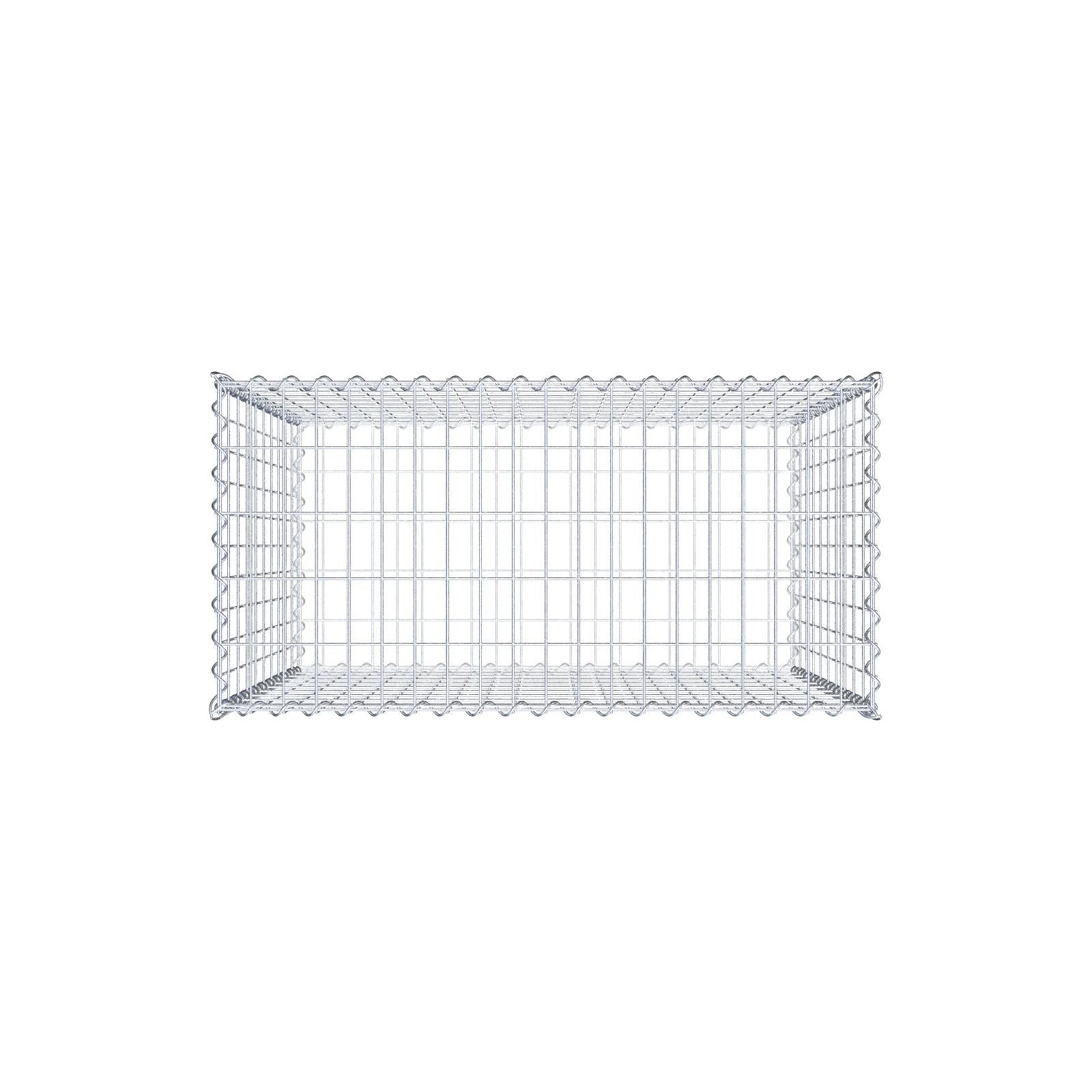 Gavión de acero galvanizado 100x100x50cm (LxAxP), malla 5 x 10cm, Espiral, jaula metálica para muro o jardín - 4
