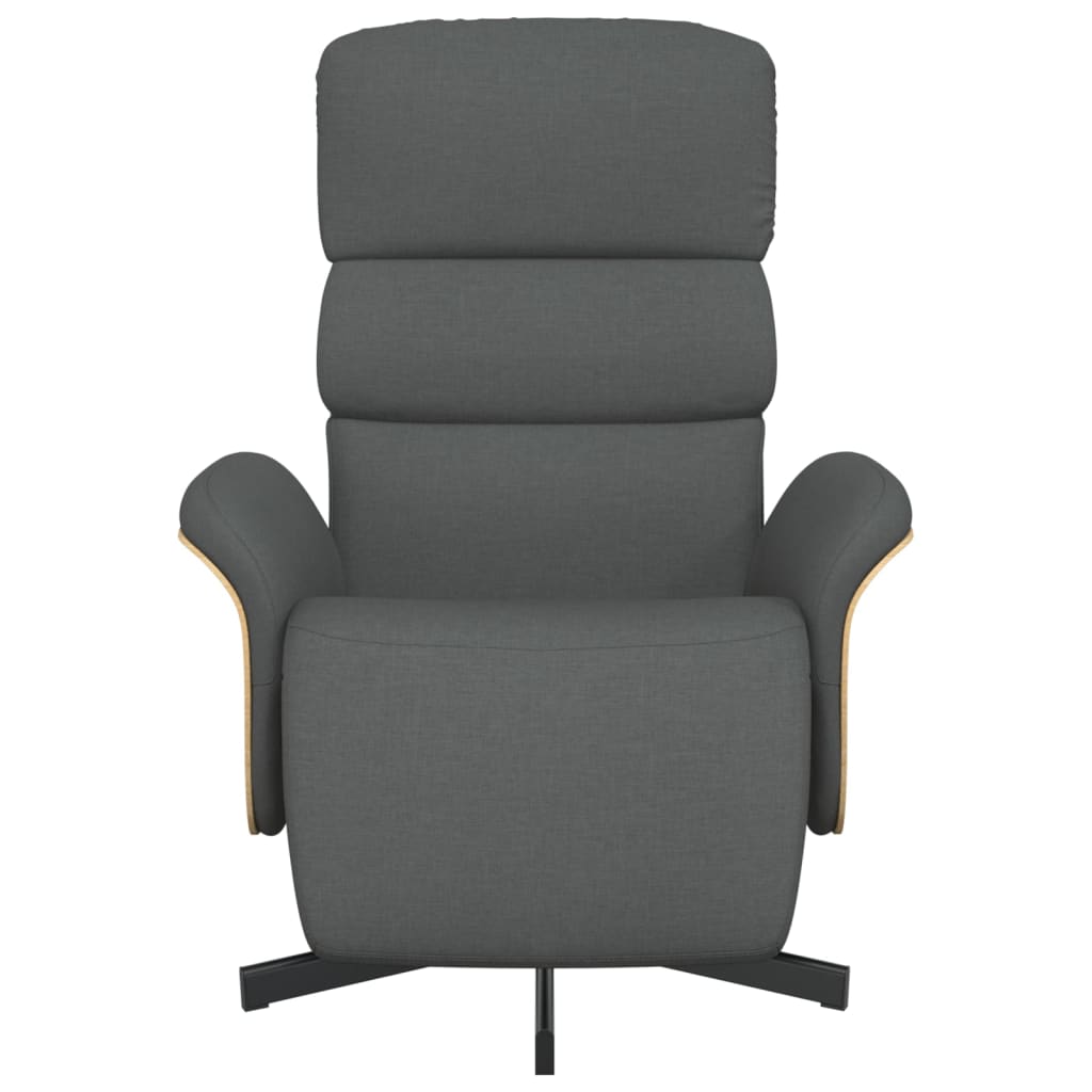 Fauteuil inclinable avec repose-pieds gris foncé tissu - 3
