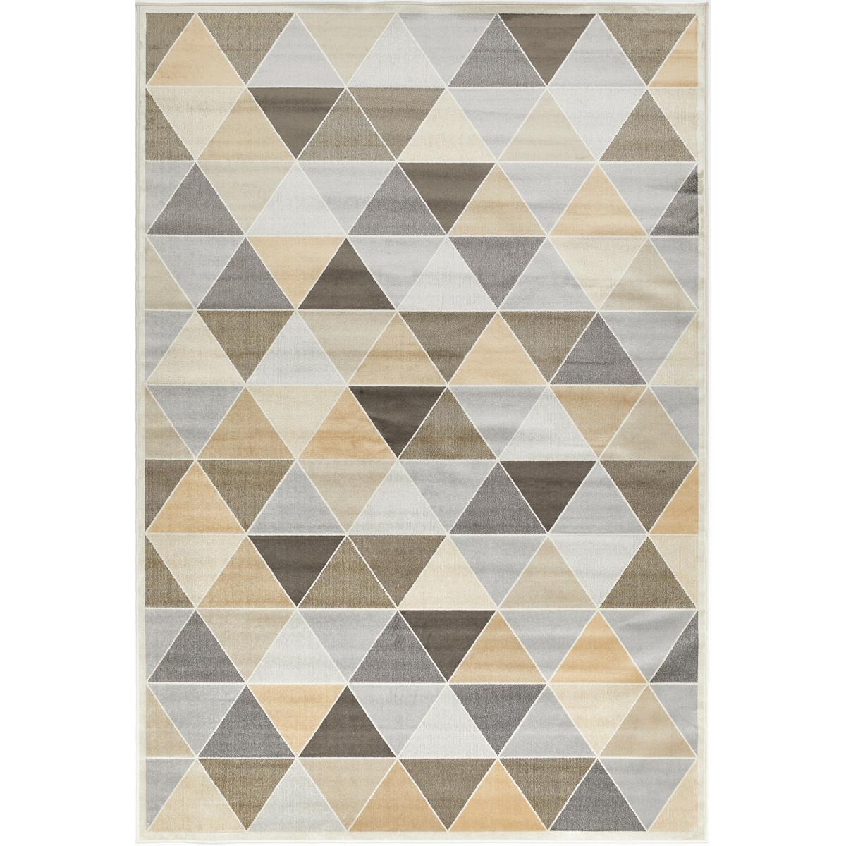 Tapis Salon 160x230 Tissé Beige Et Noir Rectangle Motif Géométrique LUNKIN | Leroy Merlin