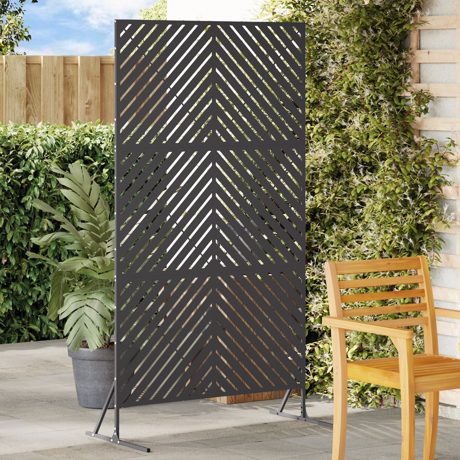 Ekran prywatności Czarny 100 x 50 x 180 cm Stal vidaXL
