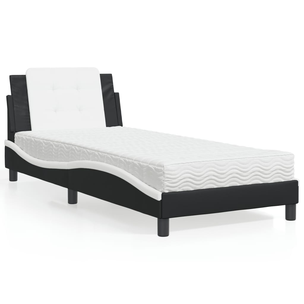 Letto con materasso bianco e nero 80x200 cm in ecopelle Leroy Merlin