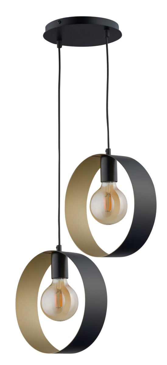 Lampa wisząca Happy czarno-złota 2xE27x15W dekoracyjna wym: 100 x 38 x 20 cm metal SIGMA