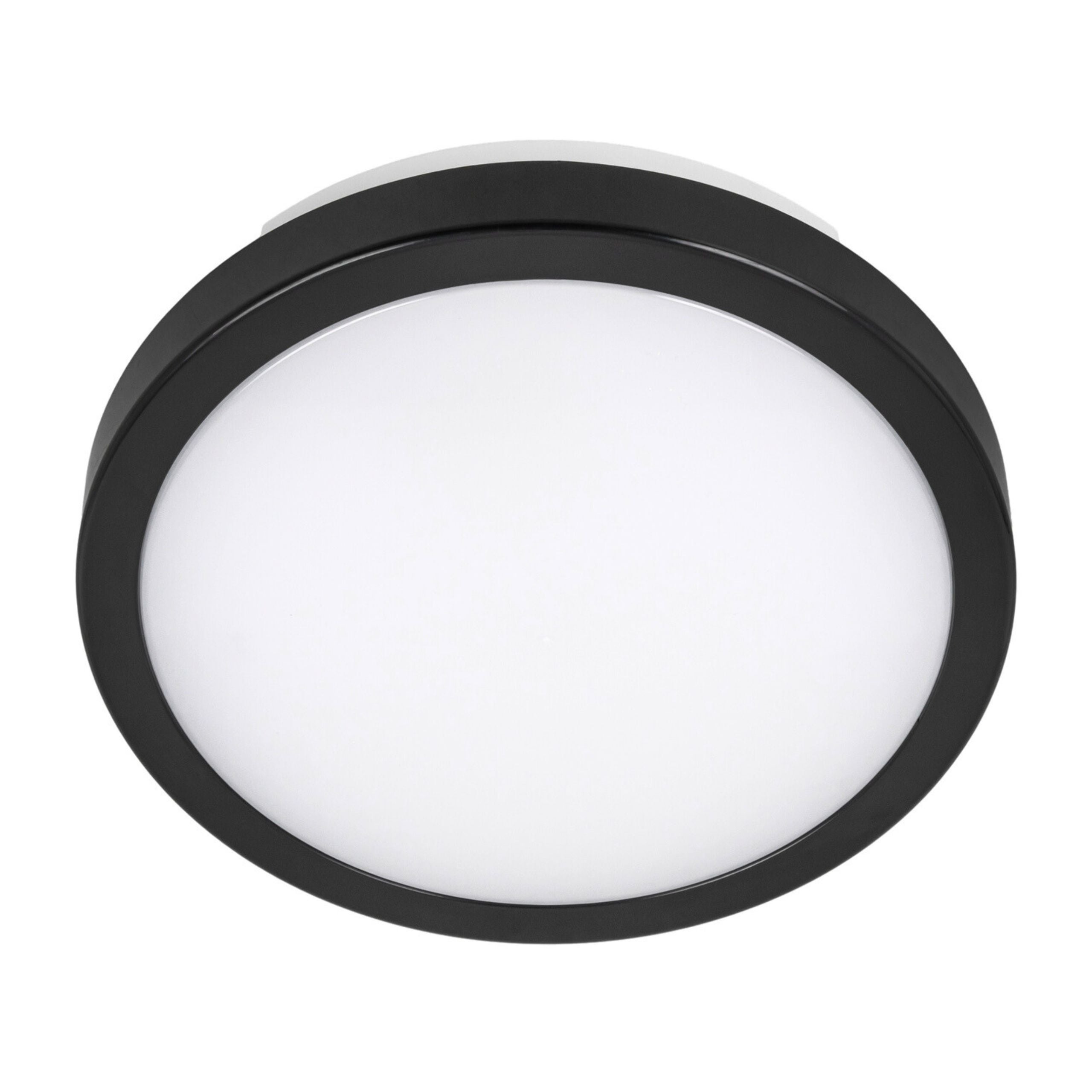 Plafon czarny LED okrągły - Lampa na zewnątrz 3 barwy światła 18W - Mały panel IP65 22cm do łazienki - LEDHOFF