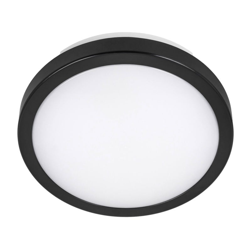 Plafon czarny LED okrągły - Lampa na zewnątrz 3 barwy światła 18W - Mały panel IP65 22cm do łazienki - LEDHOFF