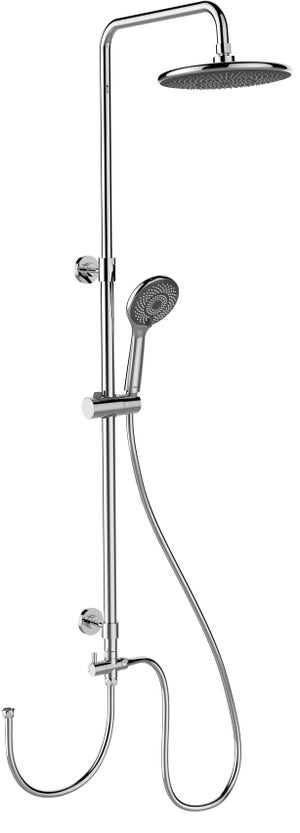 Set Doccia Wenko Young - Asta In Acciaio Inox 66 Cm, Soffione Con 5 Getti, Tubo Flessibile, Finitura Nera Opaca
