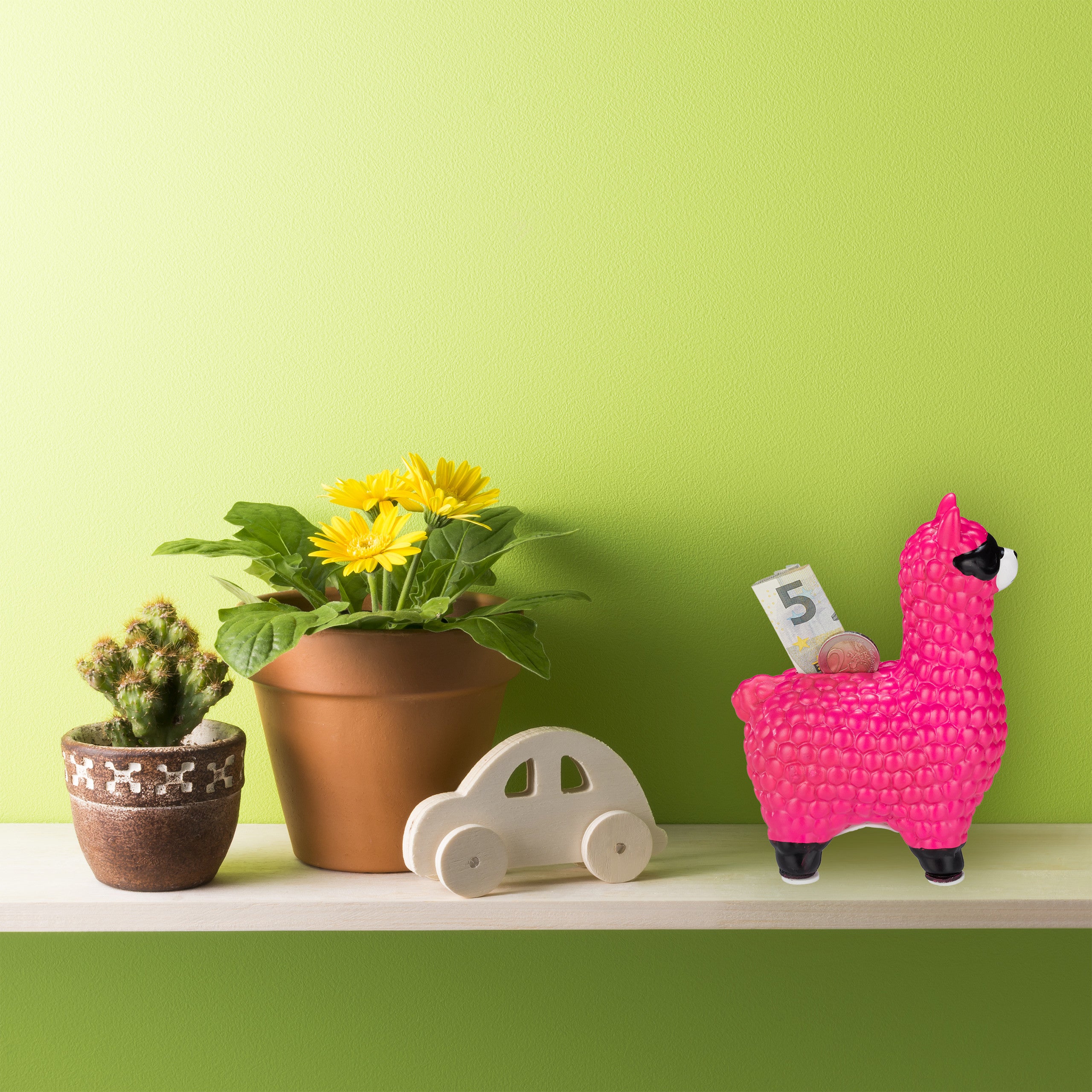 Set da 4 Salvadanai a Forma di Lama, Occhiali da Sole, Contenitori Porta Soldi, Ceramica, 15,5x11x6 cm, Fucsia - 5