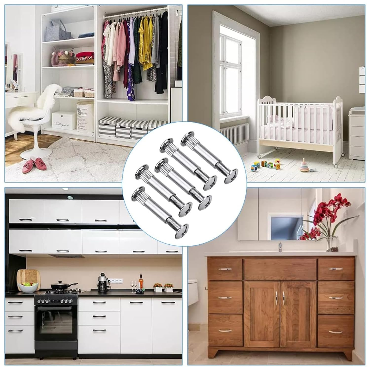 Vis de connexion pour meubles et poignées ,Vis métriques pour tubes filetés Choix de la taille M4x35 F. - 4