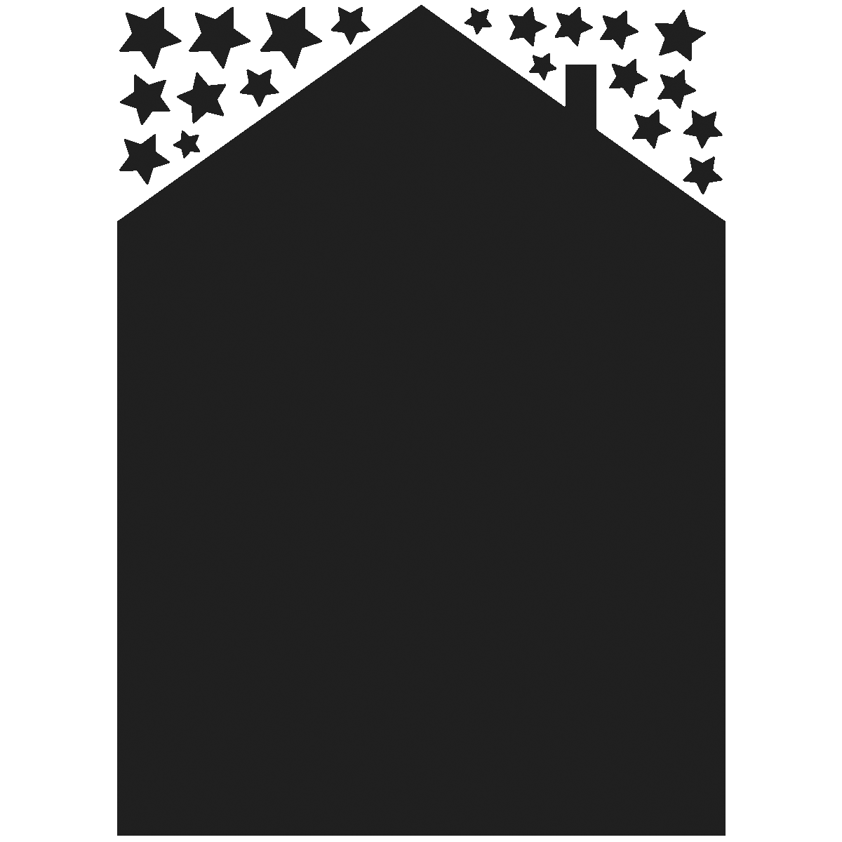 Adesivo lavagna casa e 20 stelle + 4 gessi liquidi - Sticker adesivo - adesivi murali - 75x55cm - 2