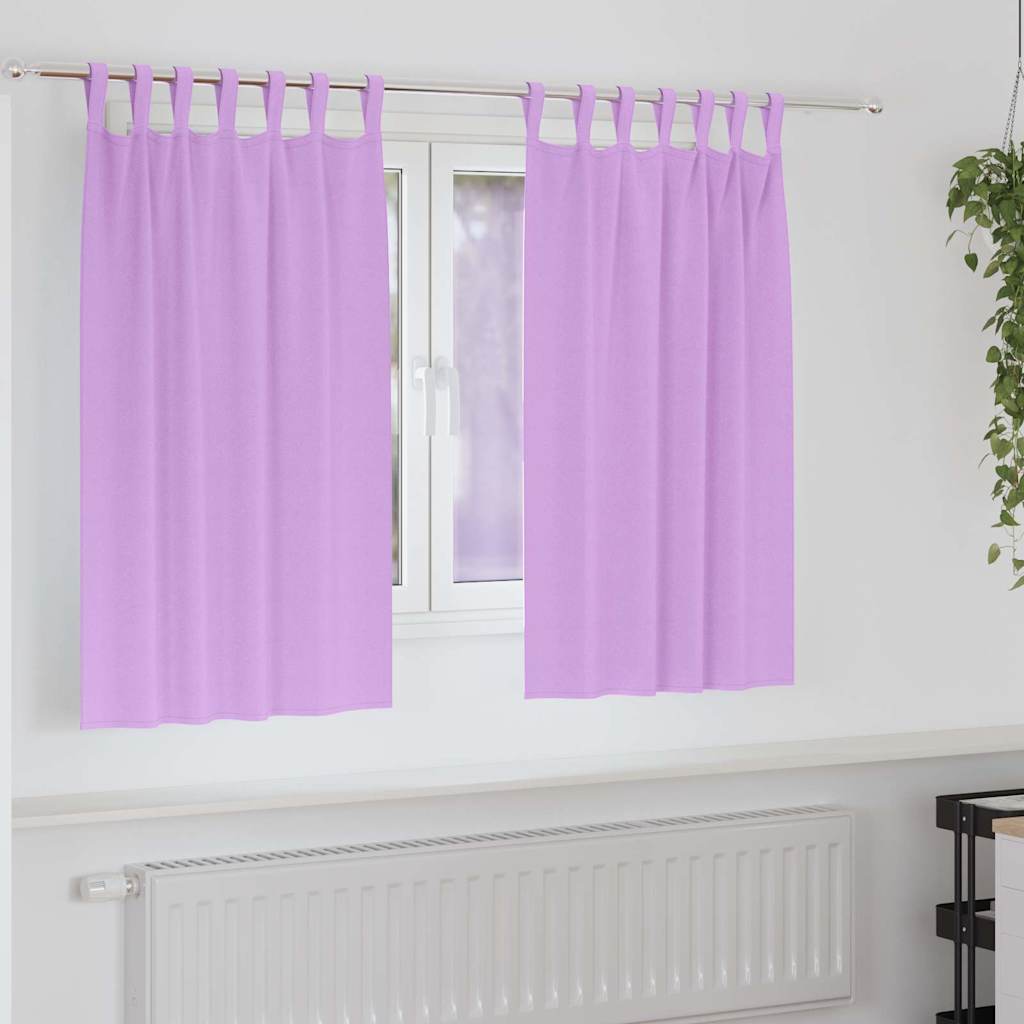 Firany blackout z kółkami 2 pcs Fioletowy 140 x 140 cm vidaXL
