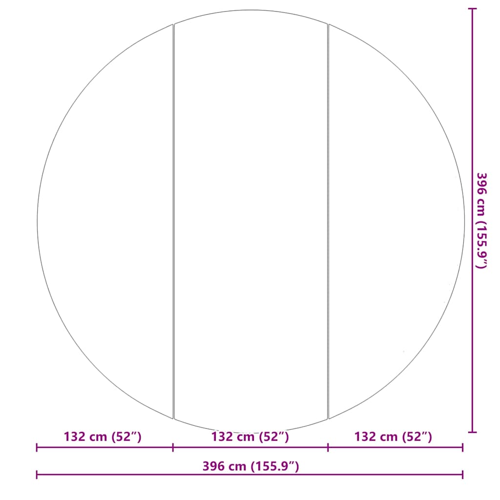 Maison Exclusive - Tapis de piscine Noir Ø 396 cm Tissu non tissé - 8