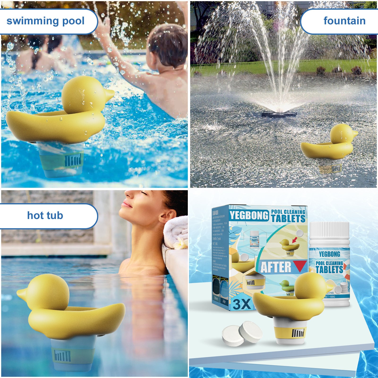 Comprimés effervescents pour le nettoyage des piscines, nettoyant pour l'eau à dissolution rapide et détachant - 8